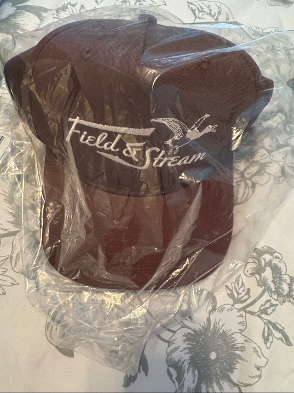Field & Stream Brown Baseball Hat with White Embroidered Logo